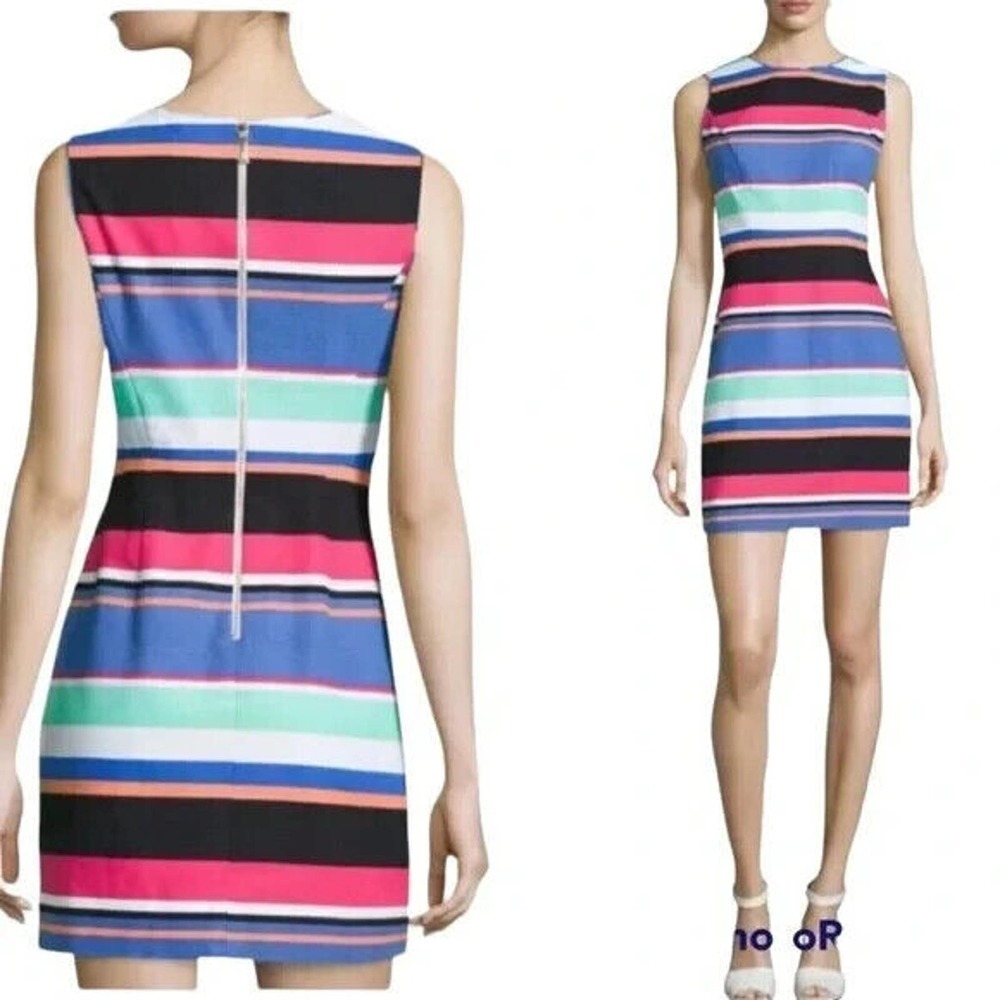 Kate Spade Tropical Stripe Mariam Sheath Dress Sleeveless Women's Size 10 - Picture 3 of 11